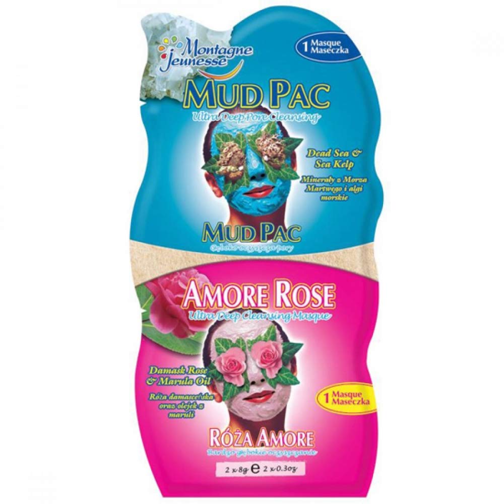Montagne Jeunesse Mud Pac & Amore Rose Mud Mask 2 x 6ml