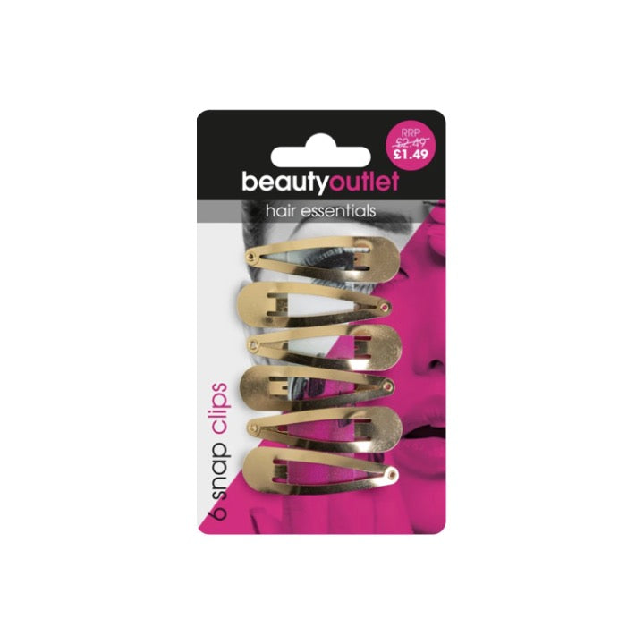Beauty Outlet 6 Snap Clips Gold BEAU146