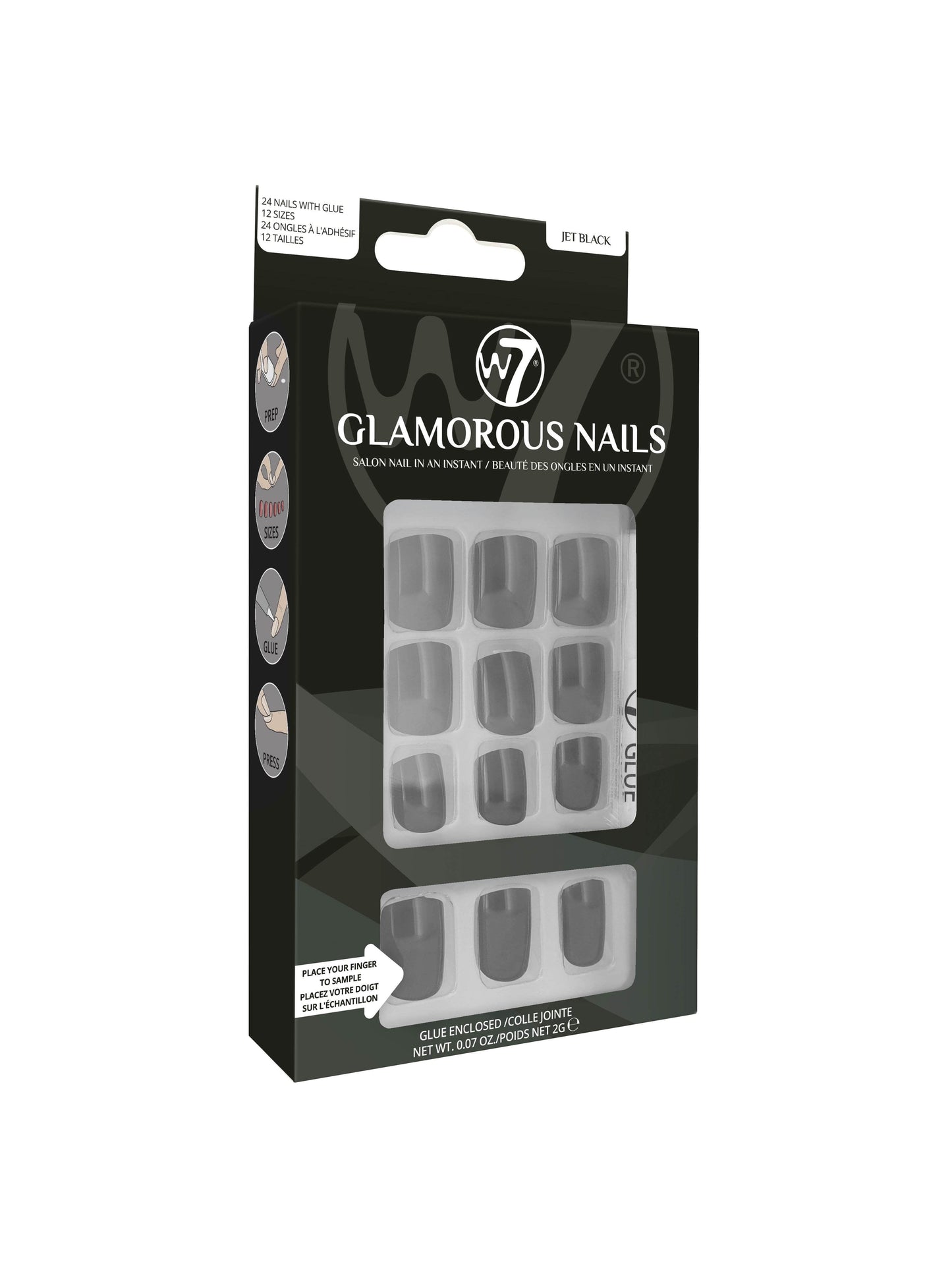 W7 Glamorous Nails Jet Black