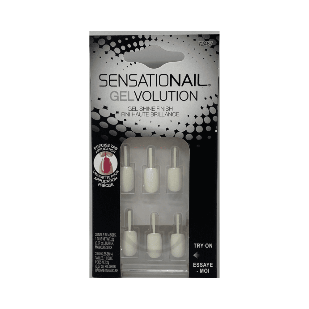 Sensationail Gel Shine False Nails White