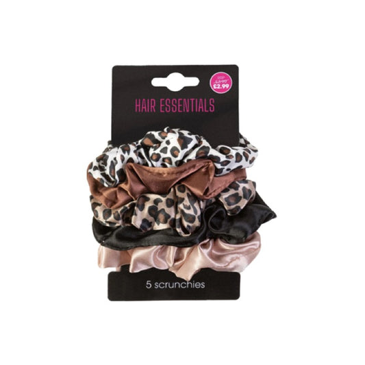 Beauty Outlet 5 Pack Scrunchies Animal Mix BEAU236
