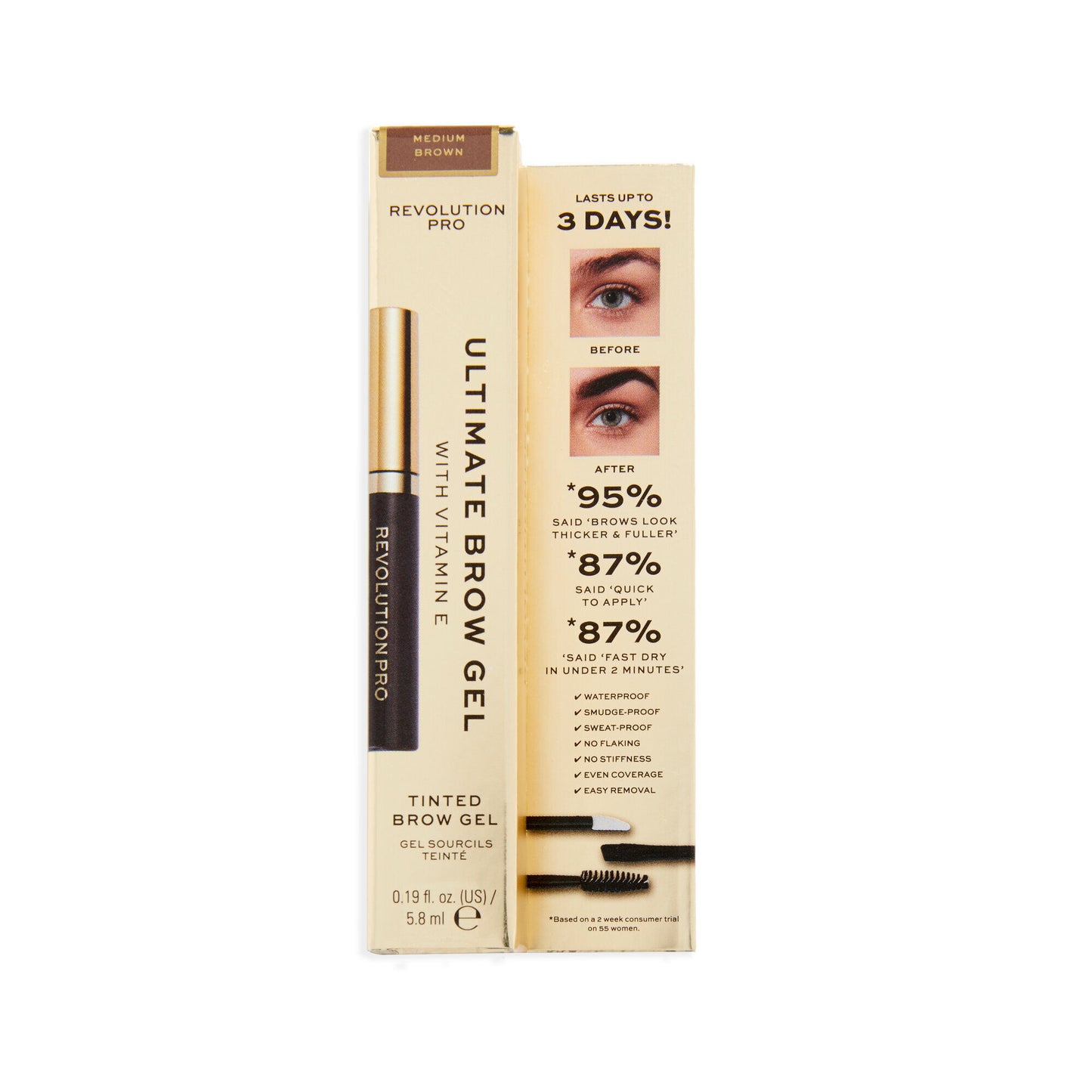 Revolution Pro Ultimate Brow Gel Medium Brown