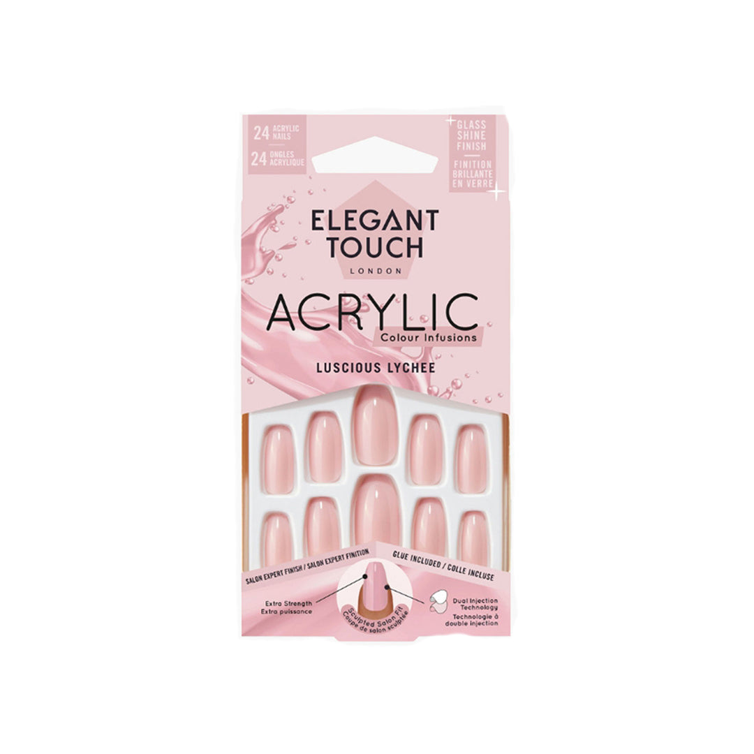Elegant Touch Acrylic False Nails Luscious Lychee