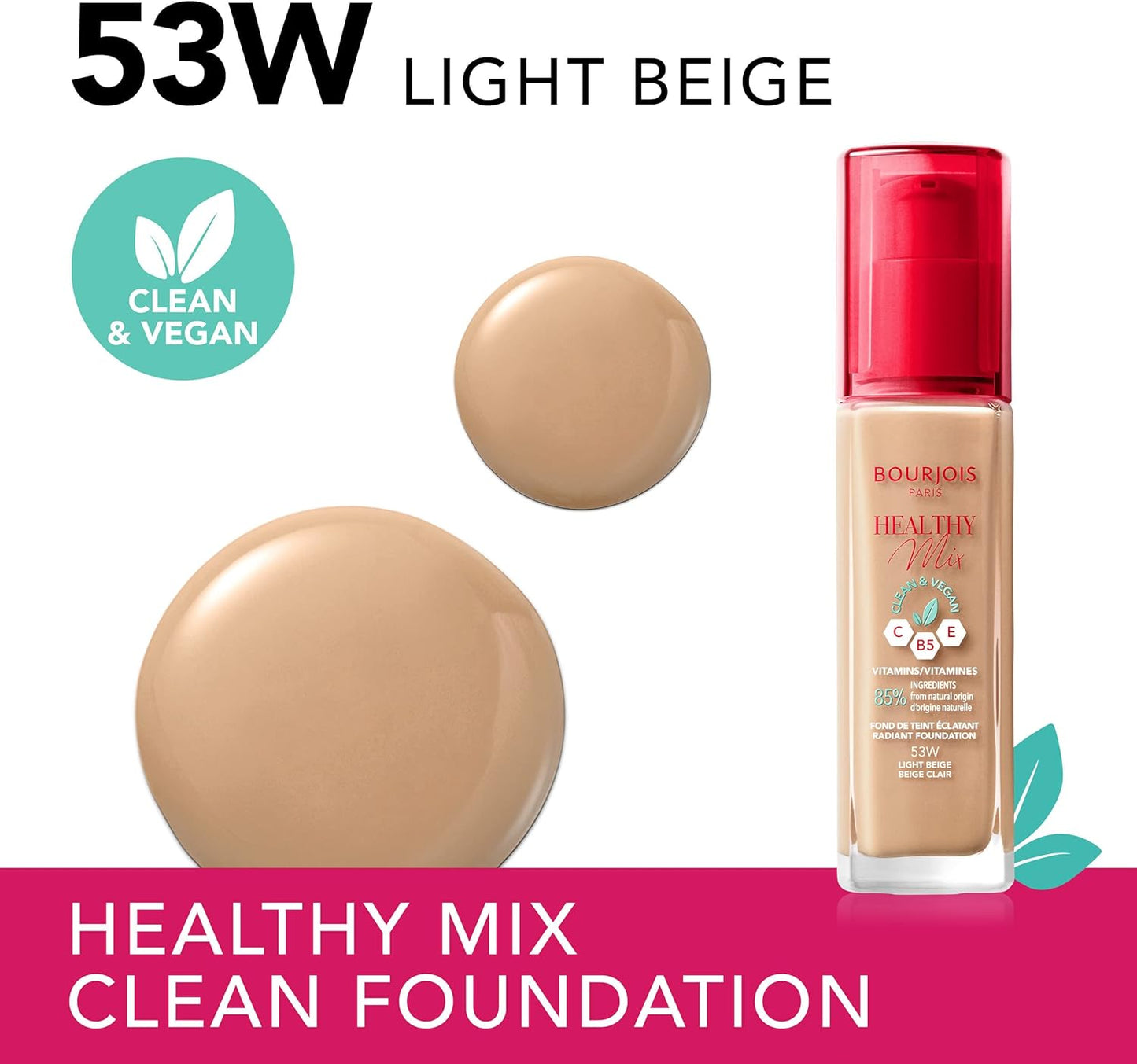 Bourjois Healthy Mix Foundation 53W Light Beige
