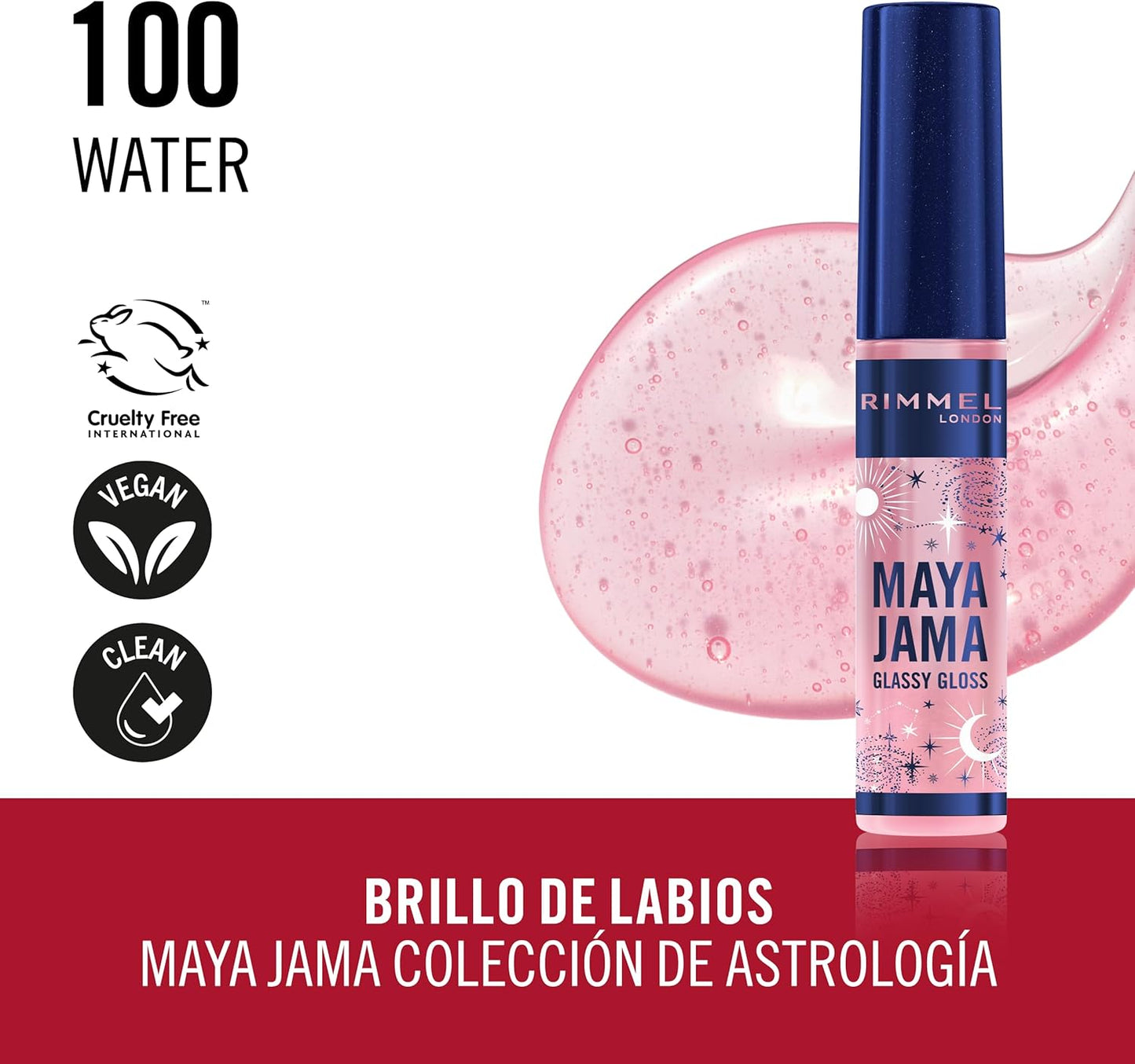 Rimmel X Maya Jama Glassy Gloss Lipgloss 100 Water