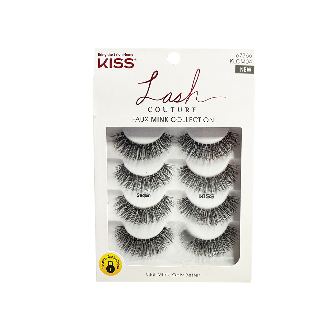 Kiss Lash Couture Faux Mink False Lashes 4 Pack Sequin KLCM04