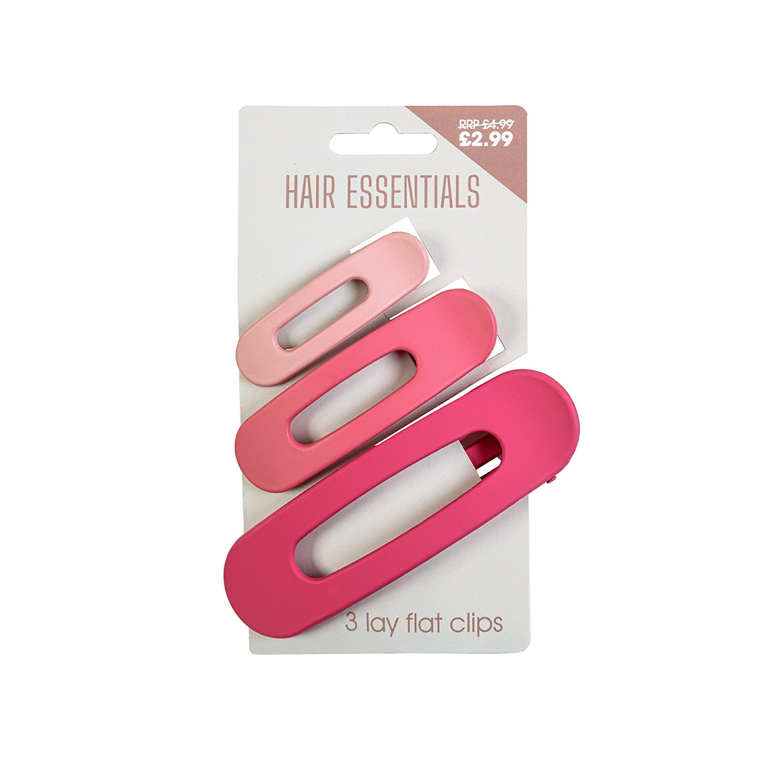 Beauty Outlet Lay Flat Clips Pink BEAU665
