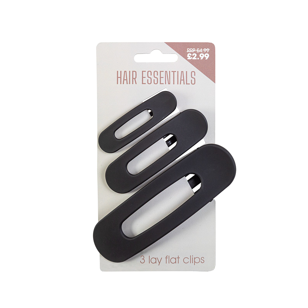 Beauty Outlet Lay Flat Clips Black BEAU666