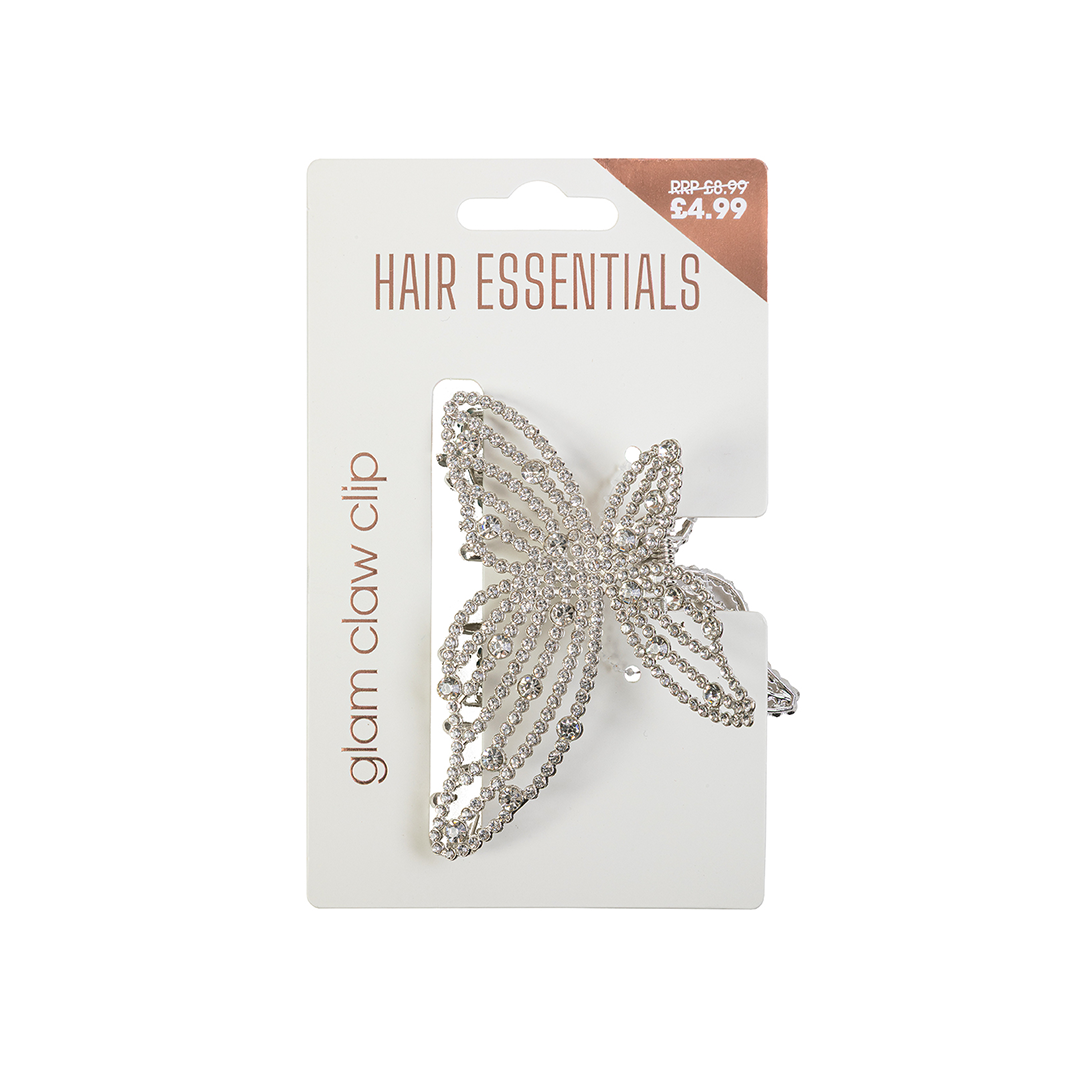 Beauty Outlet Glam Claw Clip Silver Butterfly BEAU689