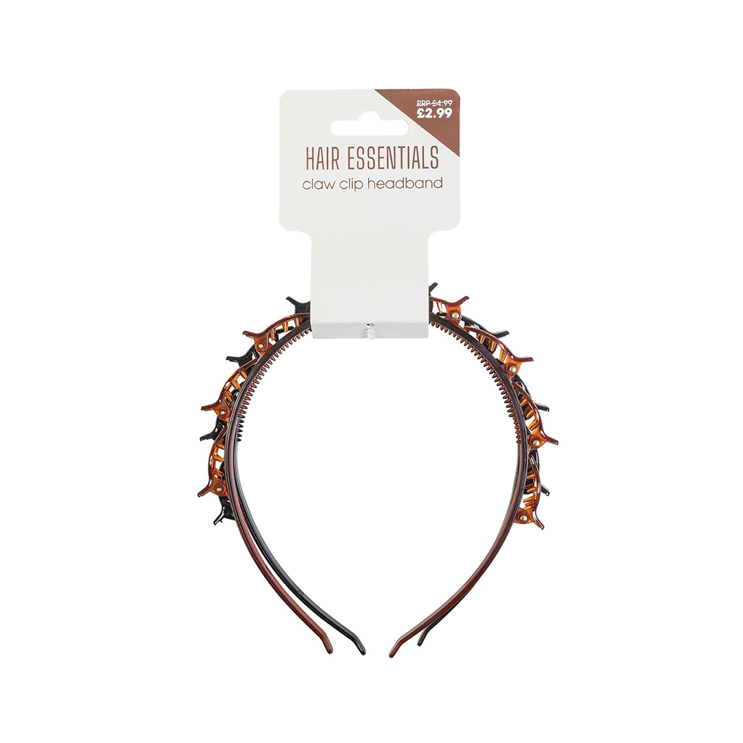 Beauty Outlet 2 Claw Clip Headband Tortoise & Black BEAU704