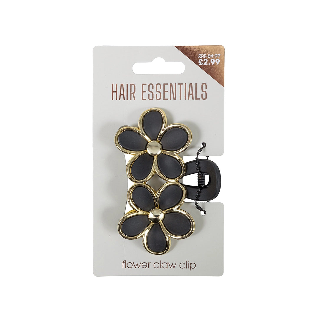 Beauty Outlet Duo Flower Claw Clip Black BEAU786