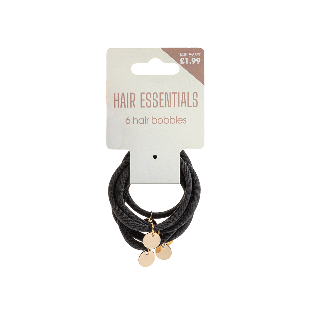 Beauty Outlet 6 Soft Rolled Elastics Black With Disc BEAU519