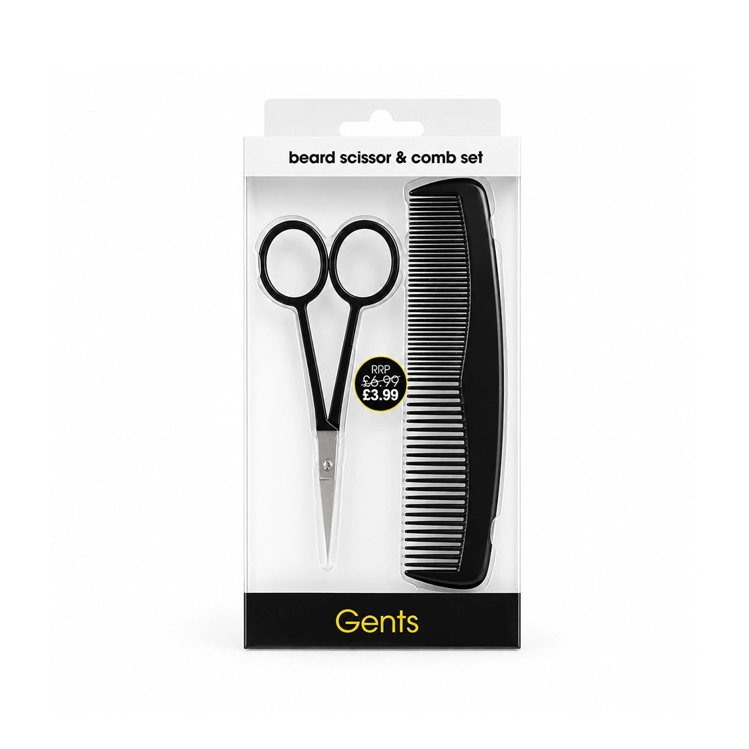 Beauty Outlet Gents Beard Scissor & Comb Set