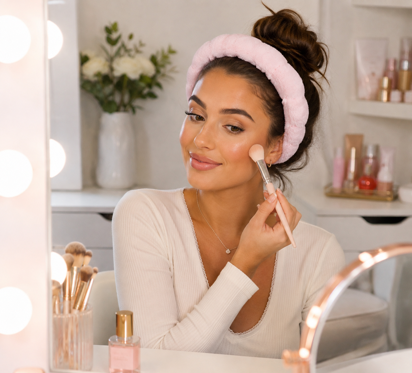 Beauty Outlet Fluffy Headband Pink BEAU783