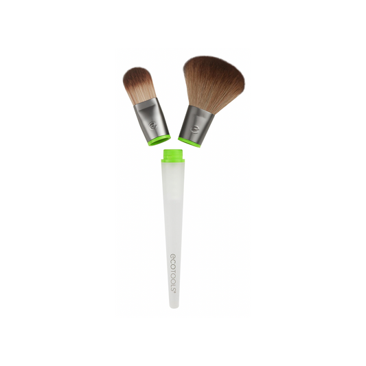 Eco Tools Interchangables Duo Multi Tasking Powder Brush & Flat Foundation Brush