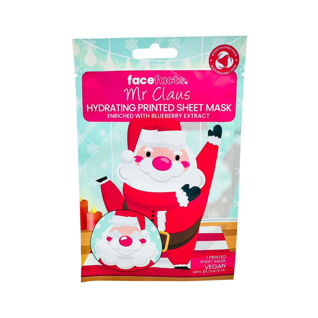 Face Facts Mr Claus Hydrating Sheet Mask With Blueberry Extract