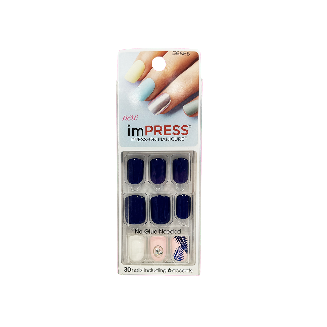 Kiss Impress 30 Nails Navy Palm 56666