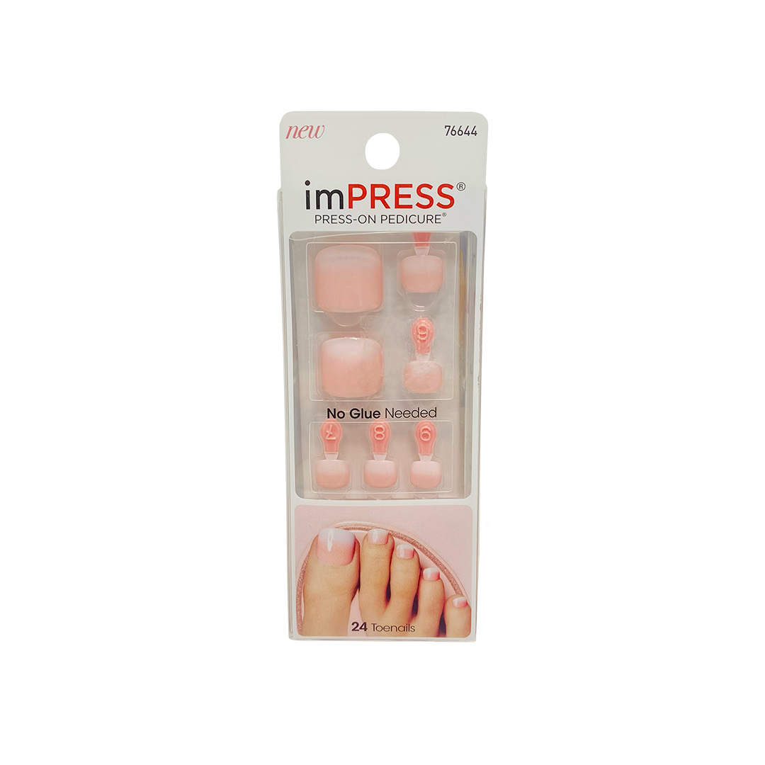 Kiss Impress 24 Toenails High Tide Pink 76644