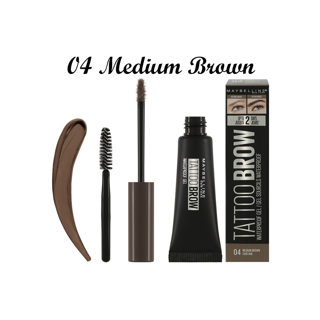 Maybelline Tattoo Studio Brow Waterproof Gel Medium Brown 04