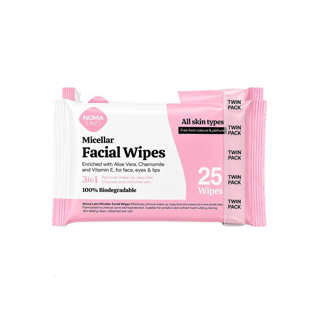 Noma Labs Twin Pack Micellar Facial Wipes x25 Wipes