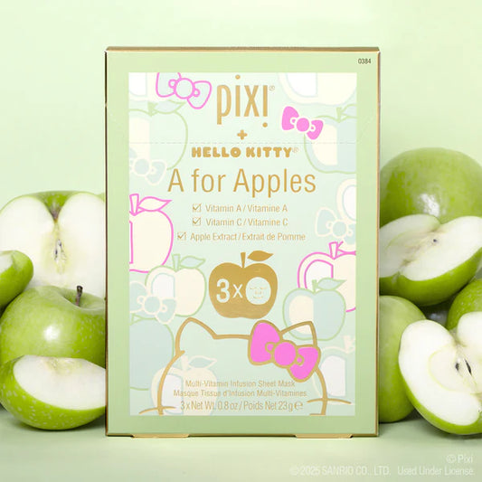 Pixi x Hello Kitty A For Apples Multi Vitamin Infusion Sheet Mask x3 23g Vitamin A, Vitamin C, Apple Extract