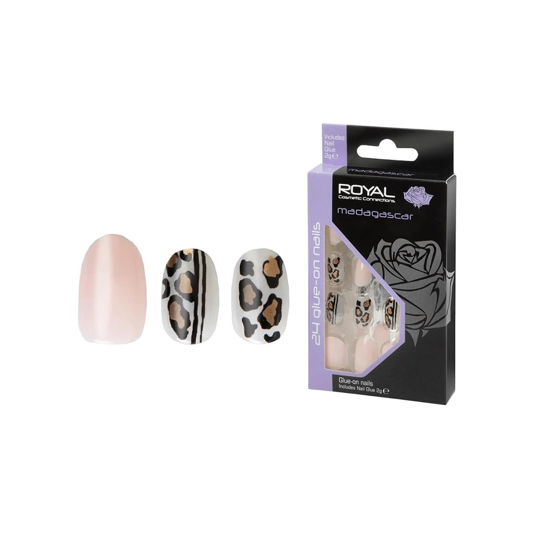 Royal Cosmetics 24 Madagascar Standard Nails + 2g Glue NNAI370