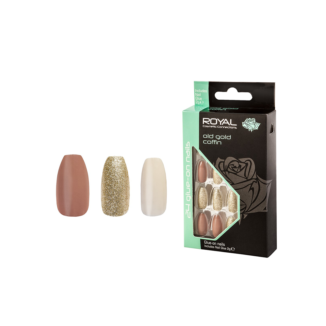 Royal Cosmetics Old Gold Coffin Nails