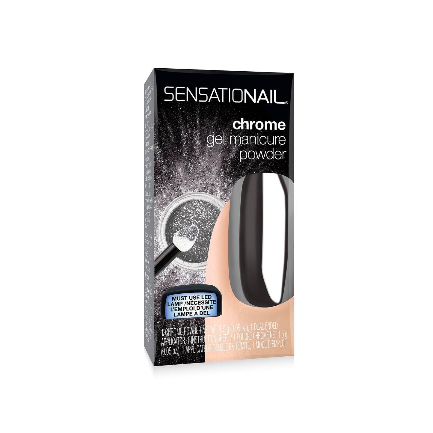 Sensationail Chrome Gel Manicure Powder Silver
