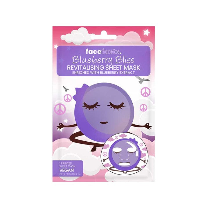 Face Facts Blueberry Bliss Revitalising Sheet Mask With Blueberry Extract