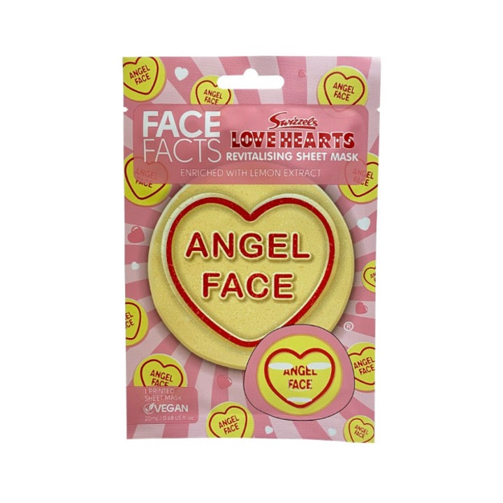 Face Facts Love Hearts Angel Face Revitalising Sheet Mask With Lemon Extract