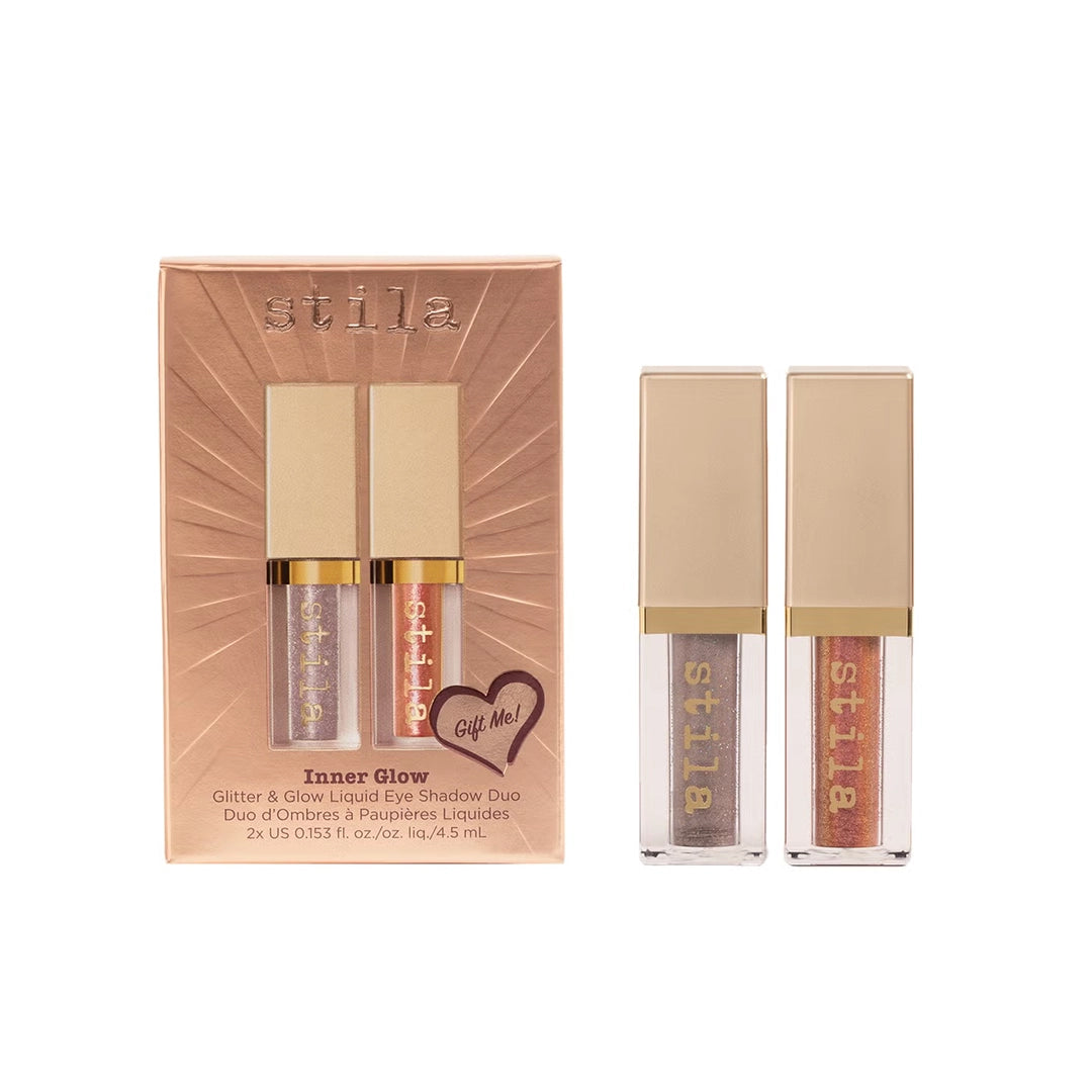 Stila Glitter & Glow Liquid Eyeshadow Inner Glow Duo Foxy Lady & Coral Crush 2x4.5ml