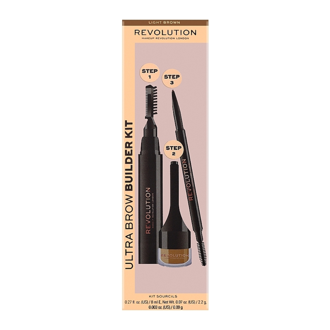 Makeup Revolution Ultra Brow Builder Kit Light Brown