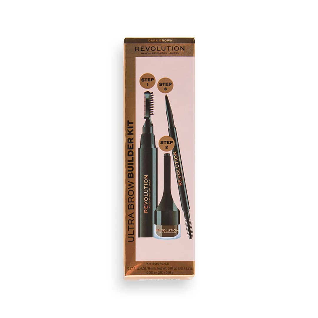 Makeup Revolution Ultra Brow Builder Kit Dark Brown