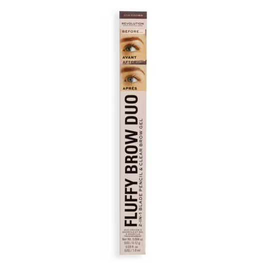 Revolution Fluffy Brow Duo Pencil & Brow Gel Ash Brown