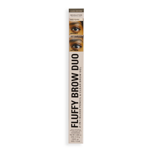 Revolution Fluffy Brow Duo Pencil & Brow Gel Dark Brown