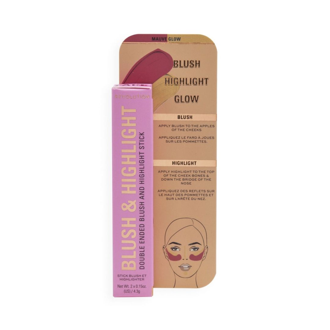 TESTER Revolution Blush & Highlight Stick Mauve Glow