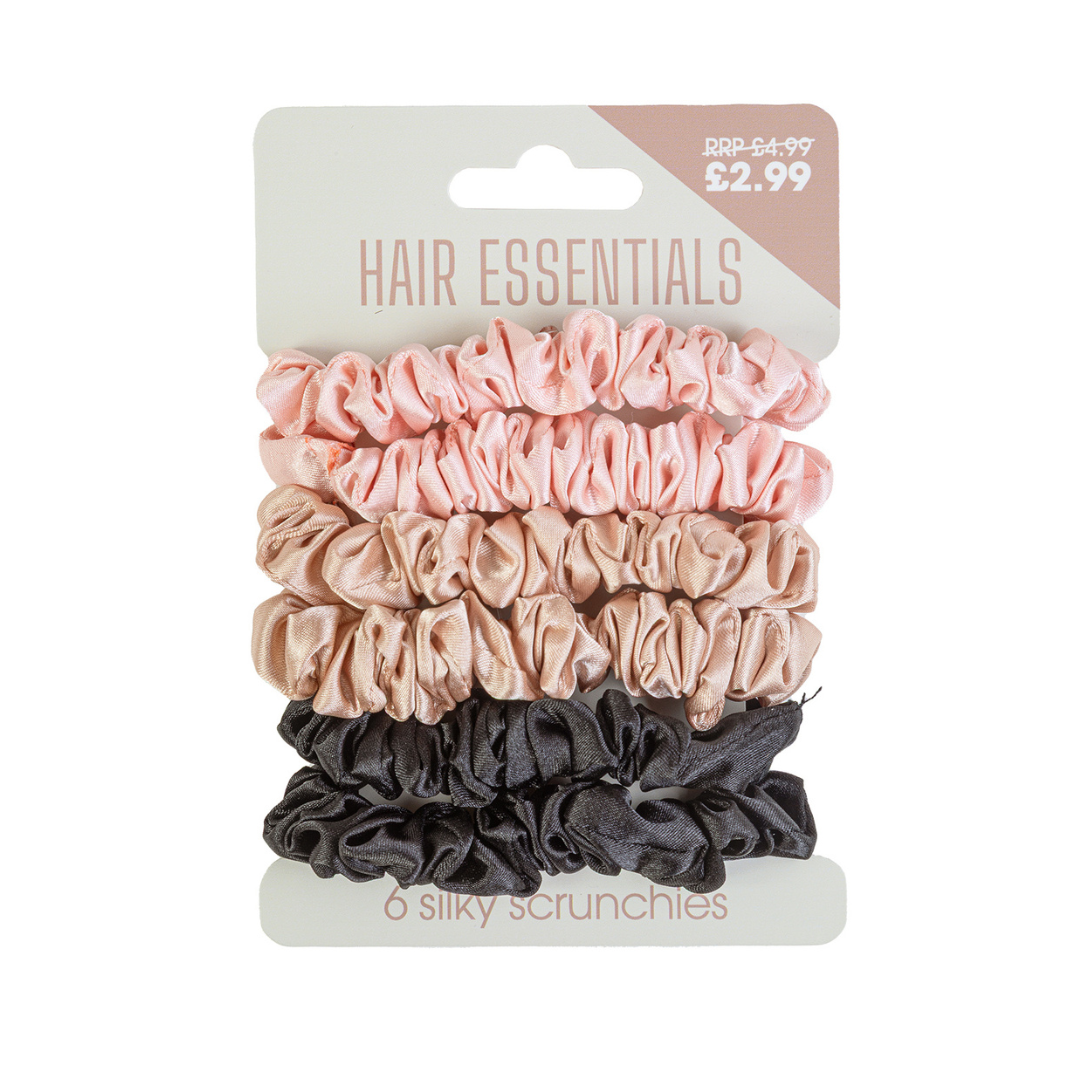 Beauty Outlet 6 Silky Scrunchies BEAU624