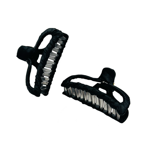 W7 Satin Claw Hair Clip Set Black