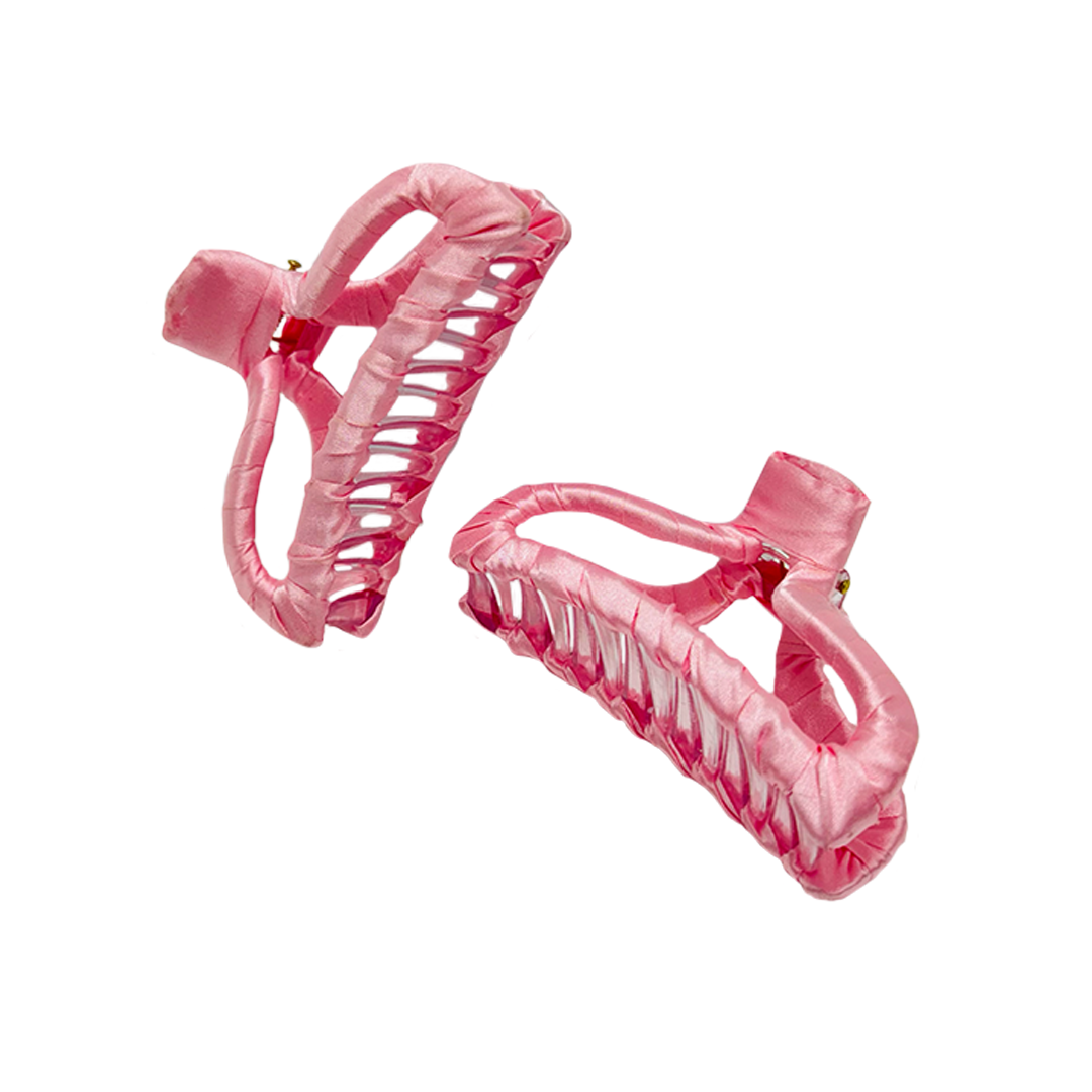 W7 Satin Claw Hair Clip Set Pink