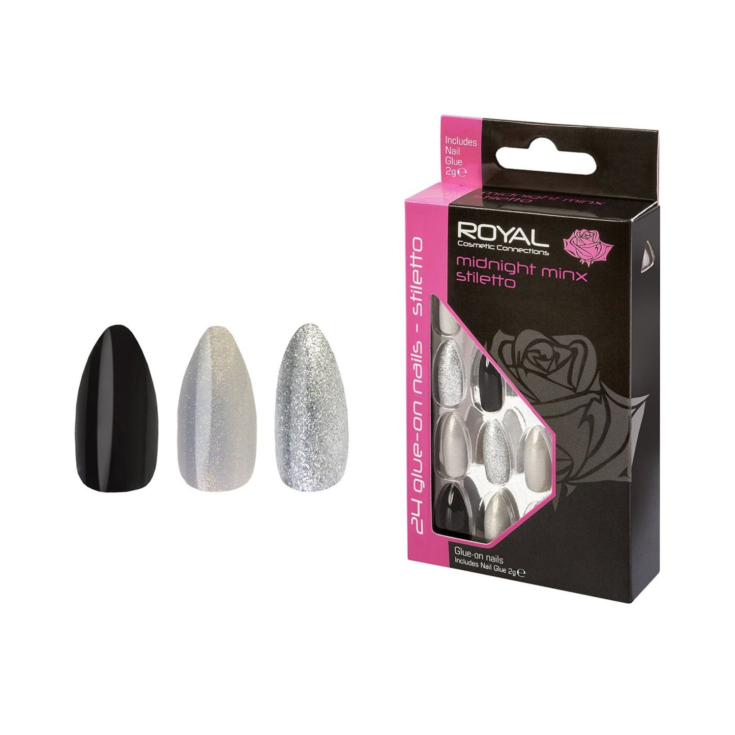 Royal Cosmetics 24 Midnight Minx Stiletto Nail Tips