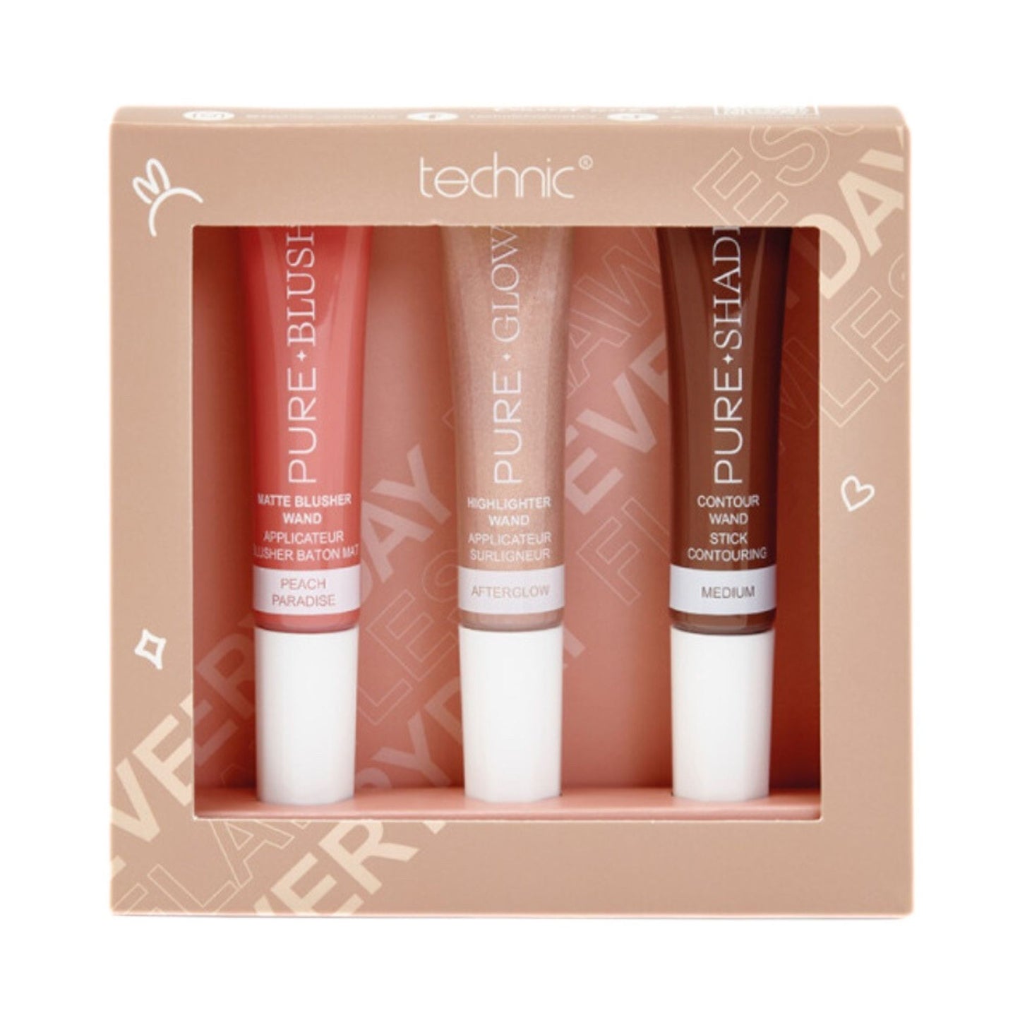 Technic Pure Glow Trio Liquid Blush, Highlighter & Bronzer