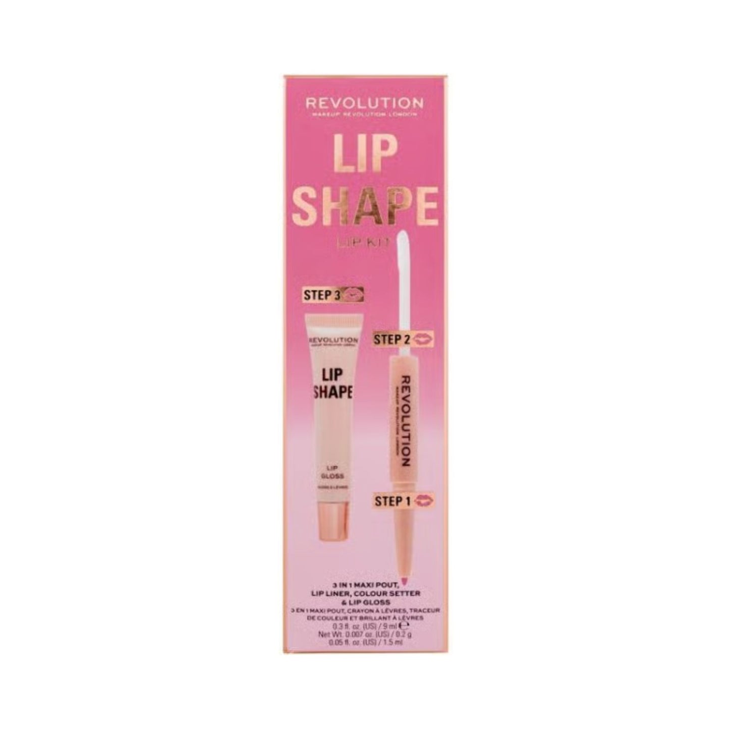 Revolution Lip Shape Kit Pink Nude