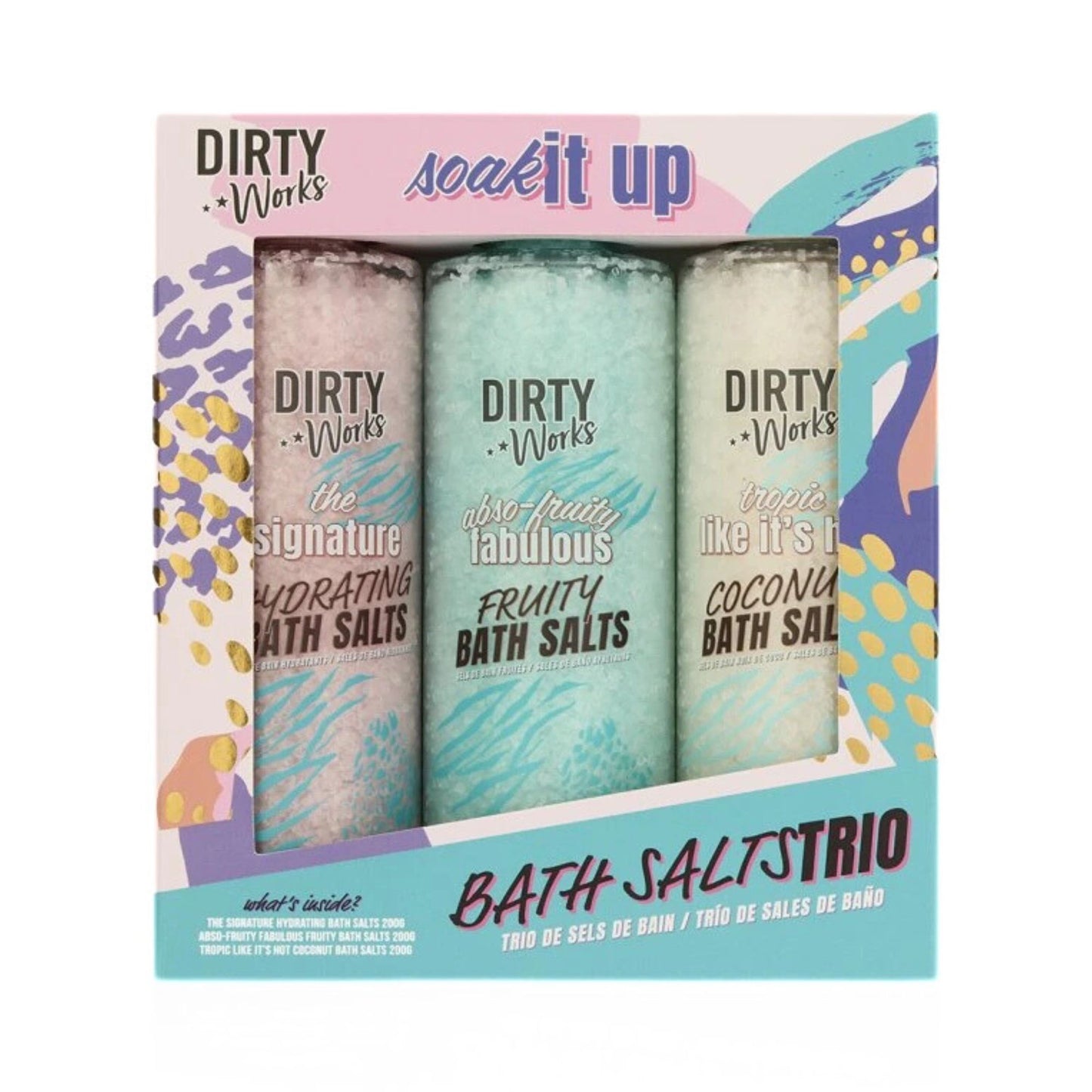Dirty Works Soak It Up Bath Salts Trio Set