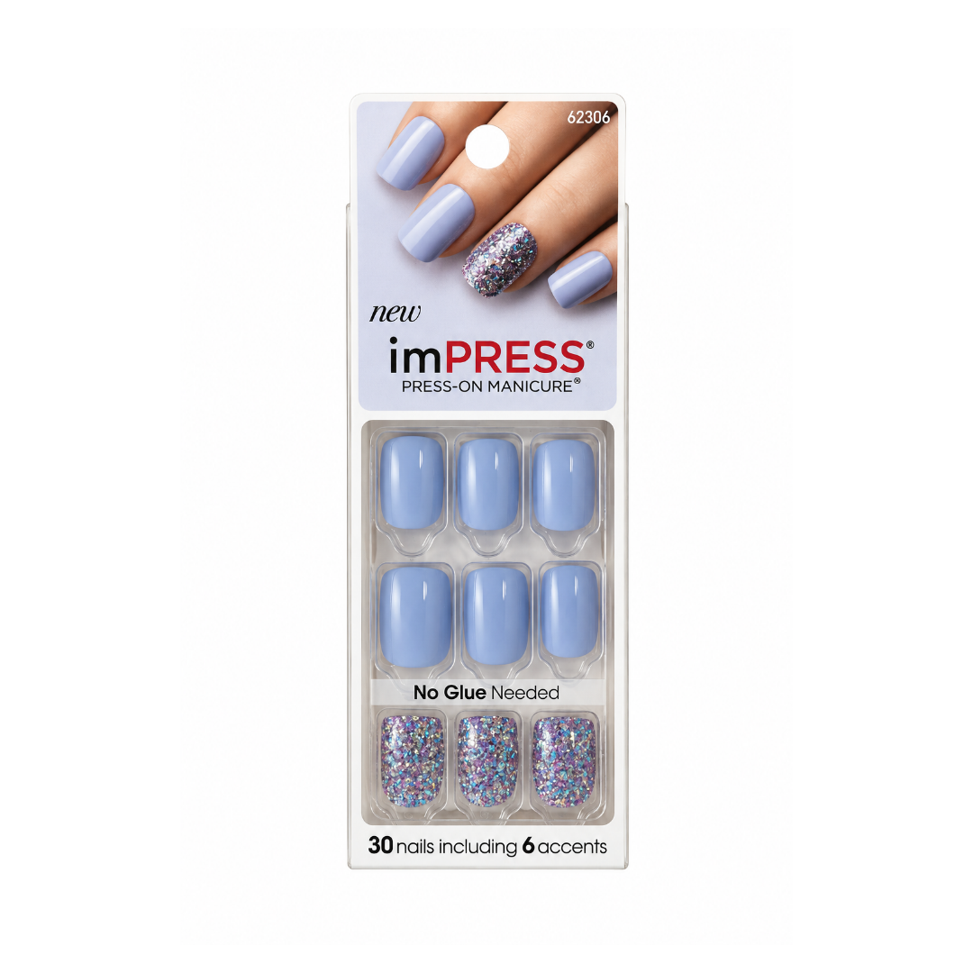 Kiss Gel Nails Flash Mob Blue Glitter 62306