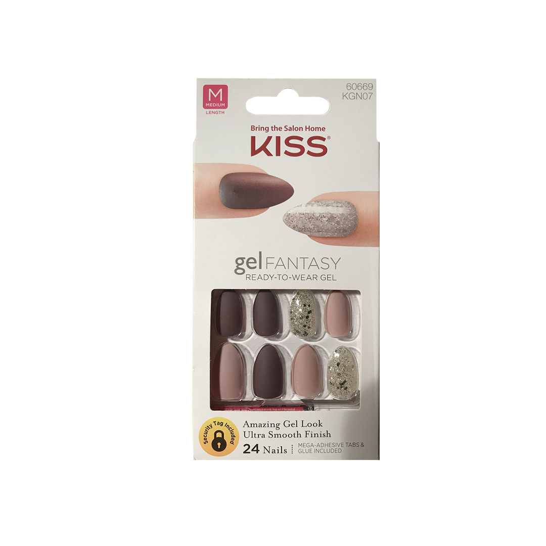Kiss Gel Fantasy 24 Medium Length Nails 60669 Nude