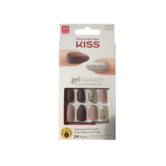 Kiss Gel Fantasy 24 Medium Length Nails 60669 Nude