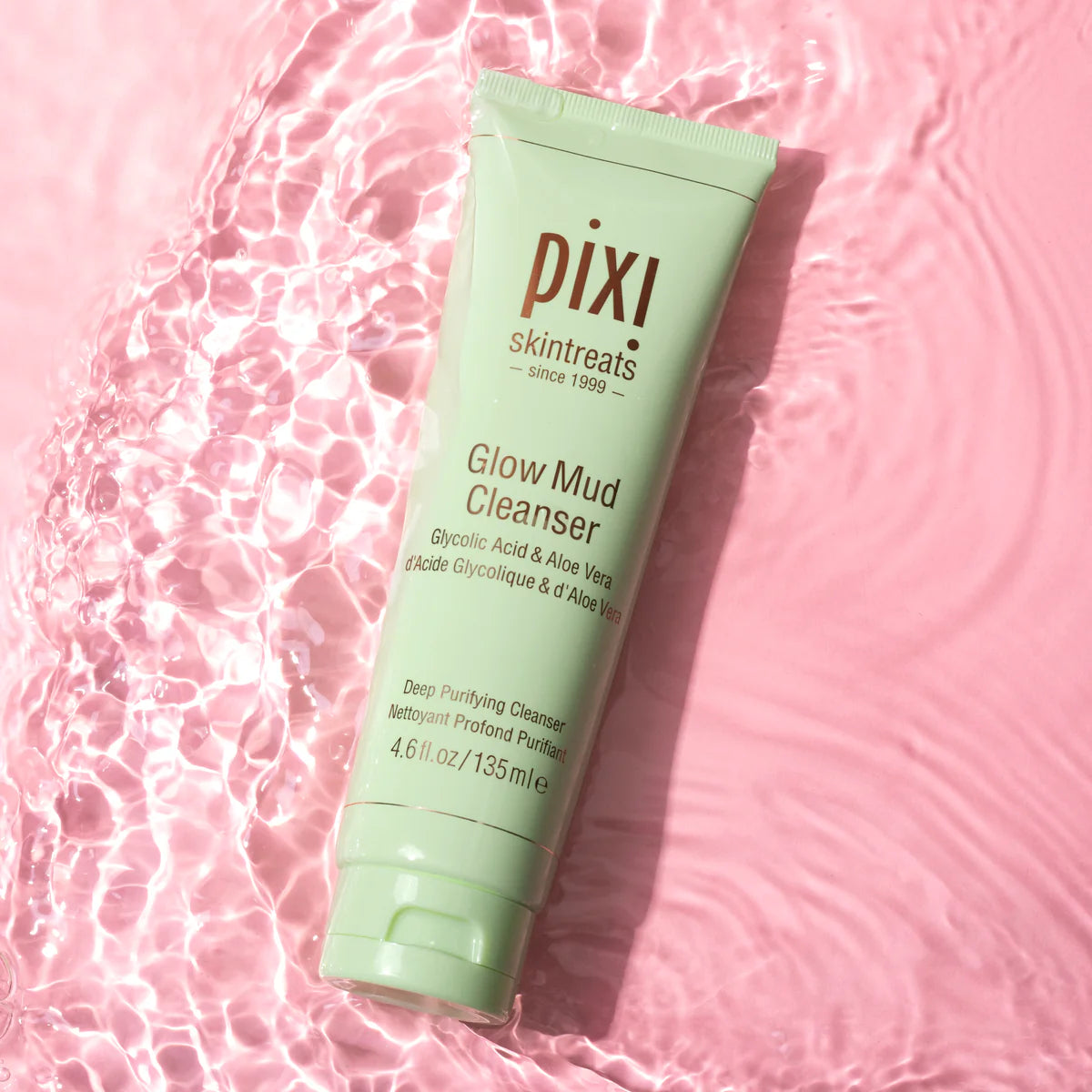 Pixi Skin Treats Glow Mud Cleanser Deep Purifying Cleanser 135ml Glycolic Acid & Aloe Vera