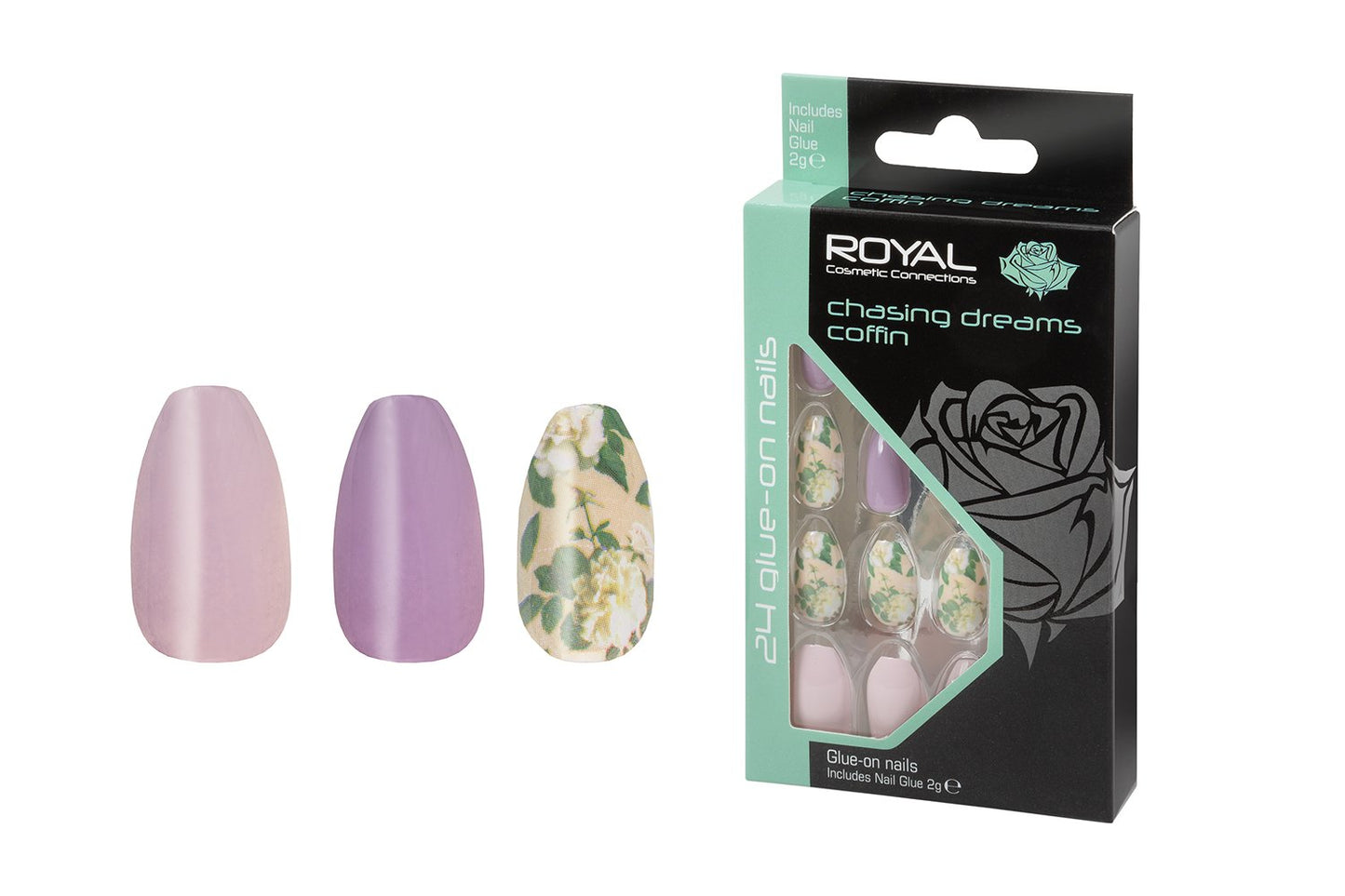 Royal Cosmetics 24 Chasing Dreams Nails + 2G Glue