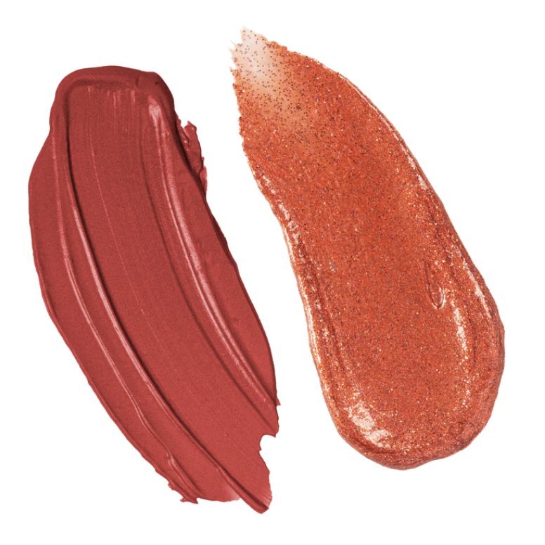 Stila Double Dip Liquid Eyeshadow Suede Shade & Glitter & Glow Coral Reef
