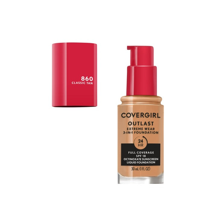 Covergirl Outlast Extreme Wear Foundation 860 Classic Tan
